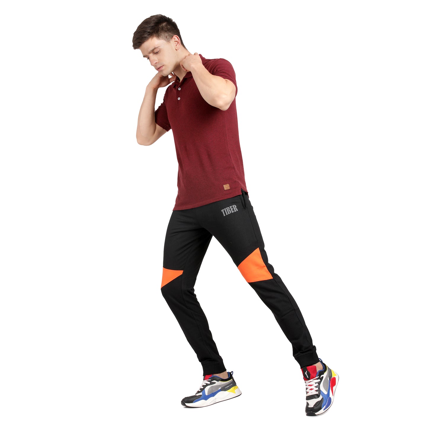 Zig Zag Orange Men's Jogger Pants