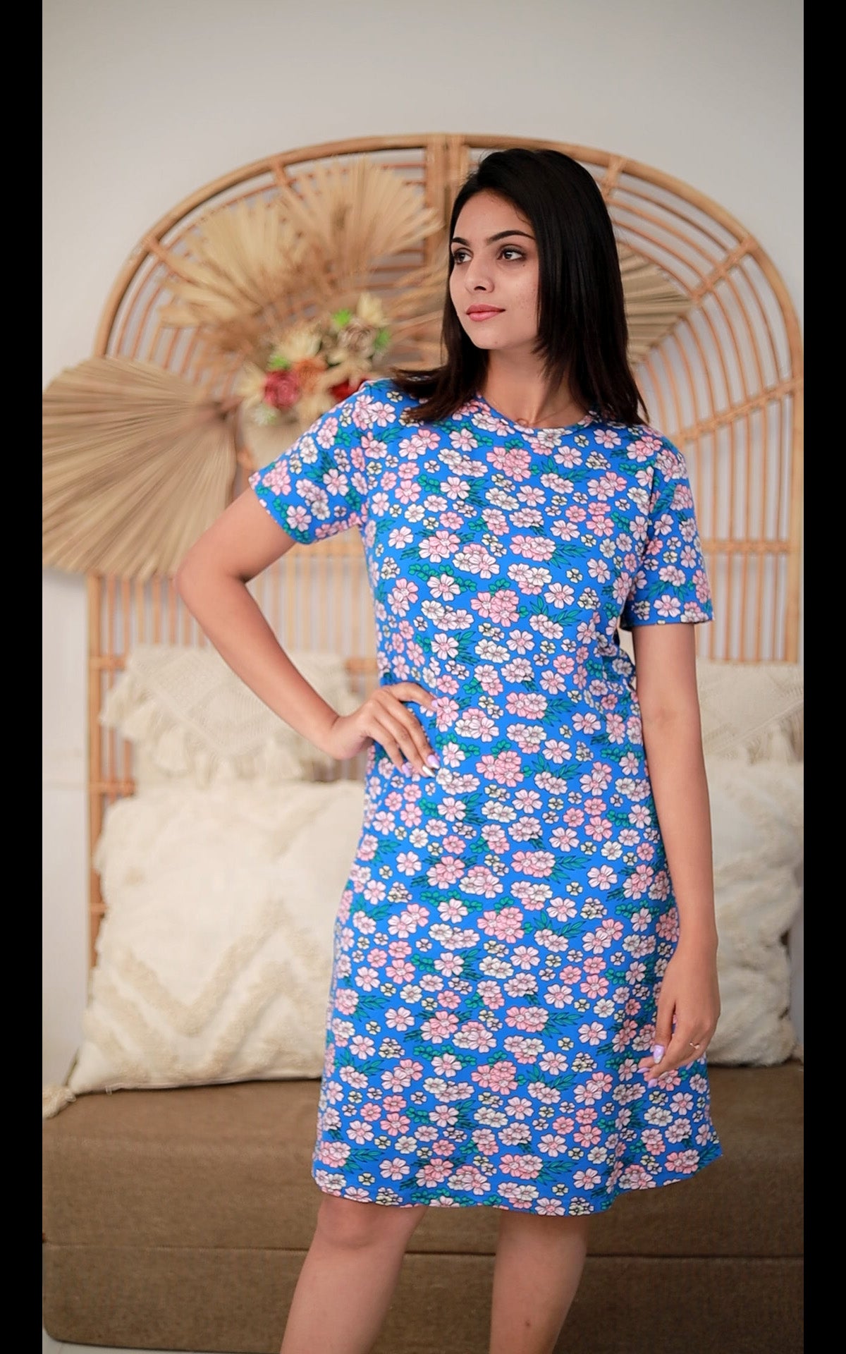 Floral Blue Sleep Dress