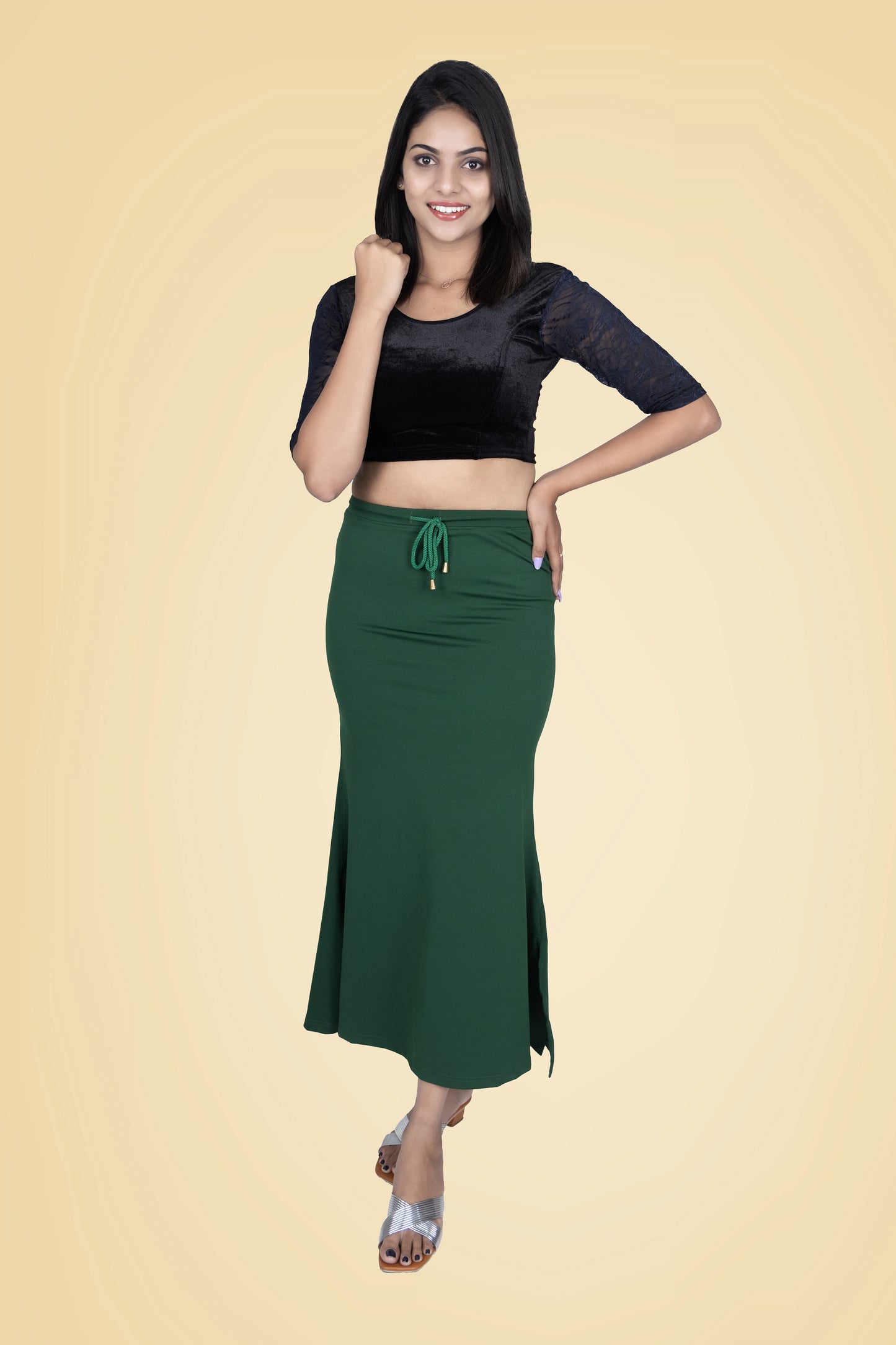 Dark Green Women Saree Shaper