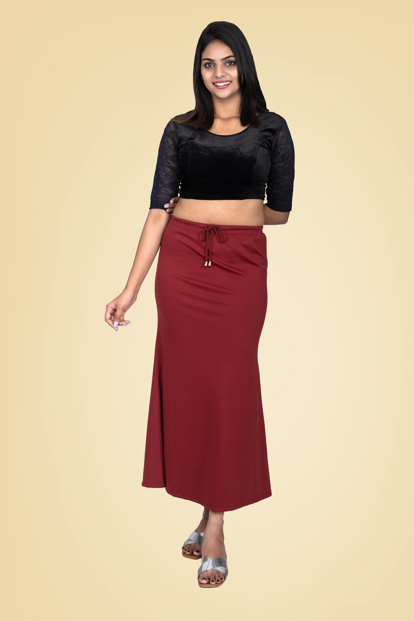 Maroon Red Women Saree Shaper