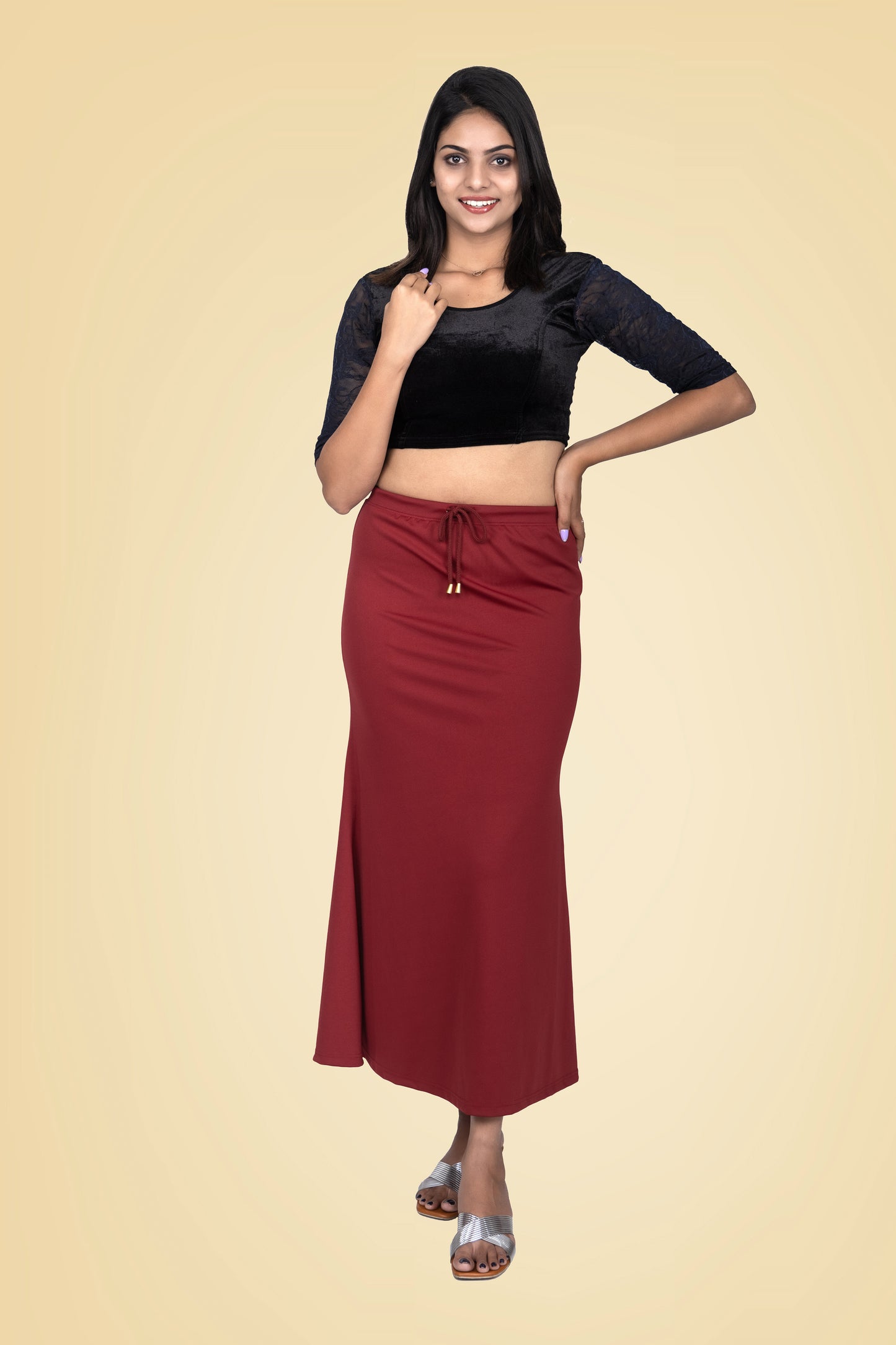 Maroon Red Women Saree Shaper