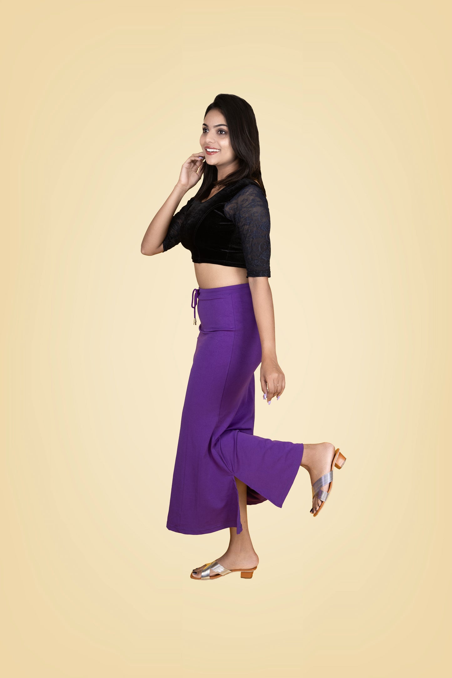 Purple Women Saree Shaper