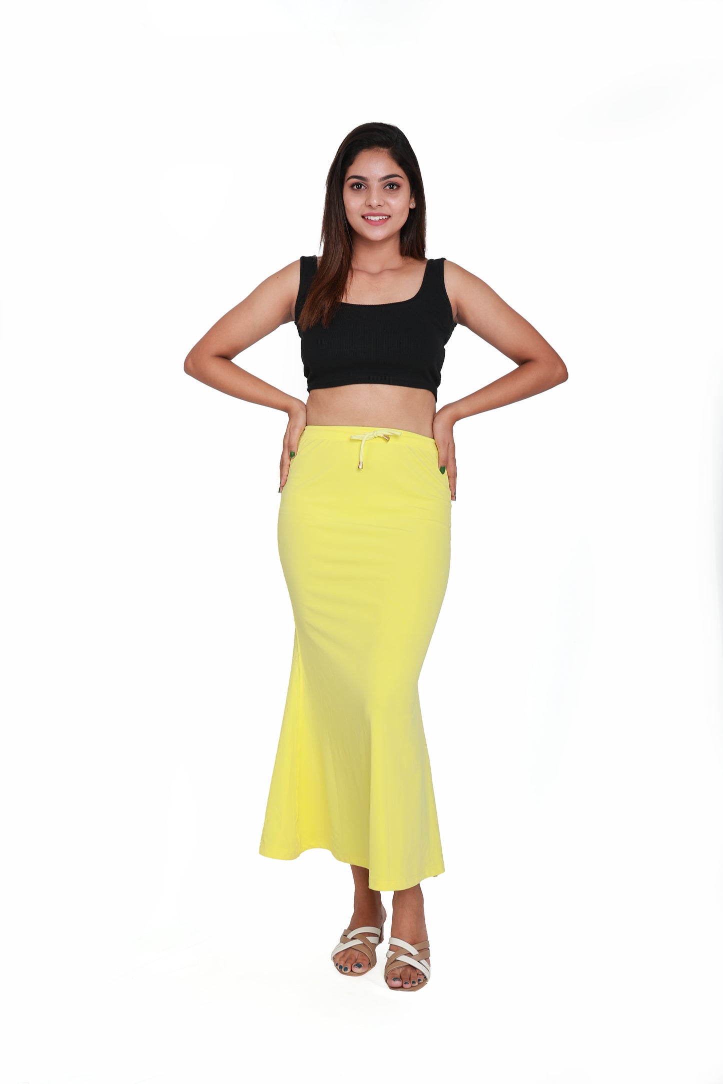 Yellow Women Saree Shaper