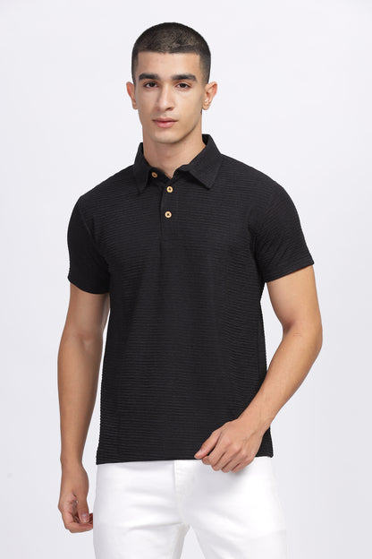 Textured Black Men's T-Shirts