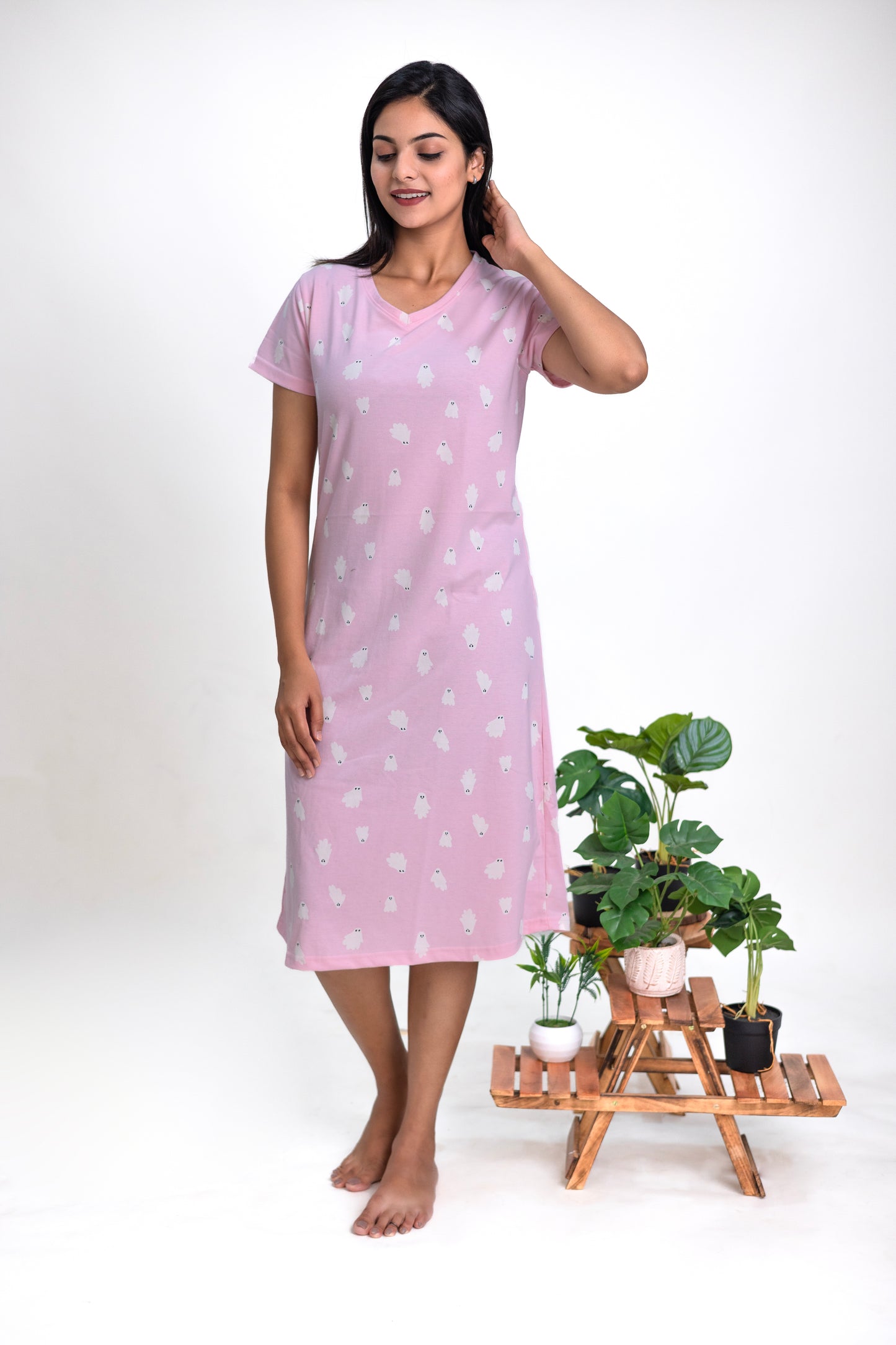 Blush Pink Boo- Boo Sleep Dress