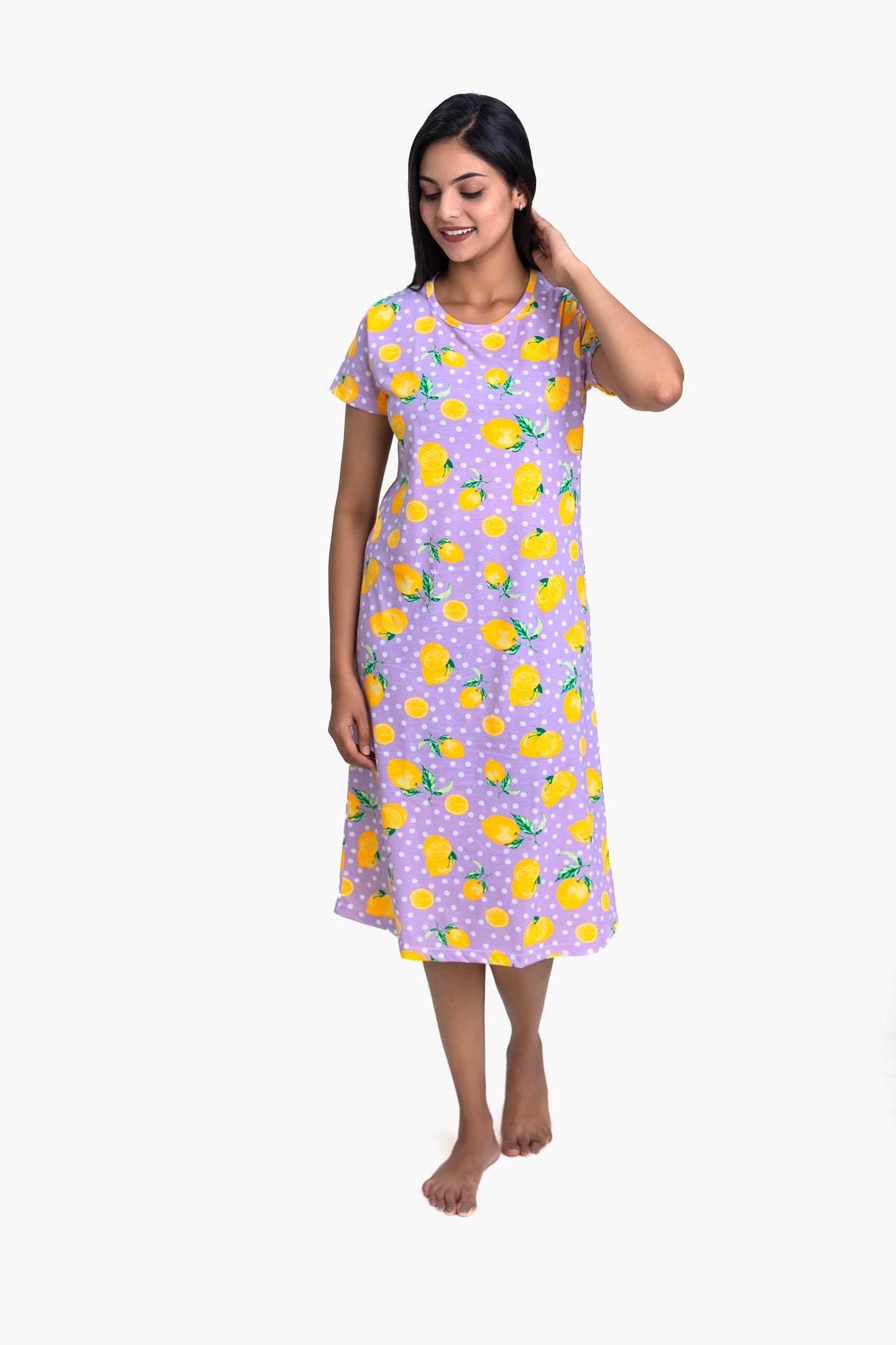 Lavender with Orange Slice Sleep Dress